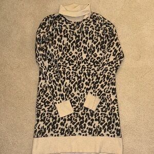 Leopard Print Turtleneck Sweater